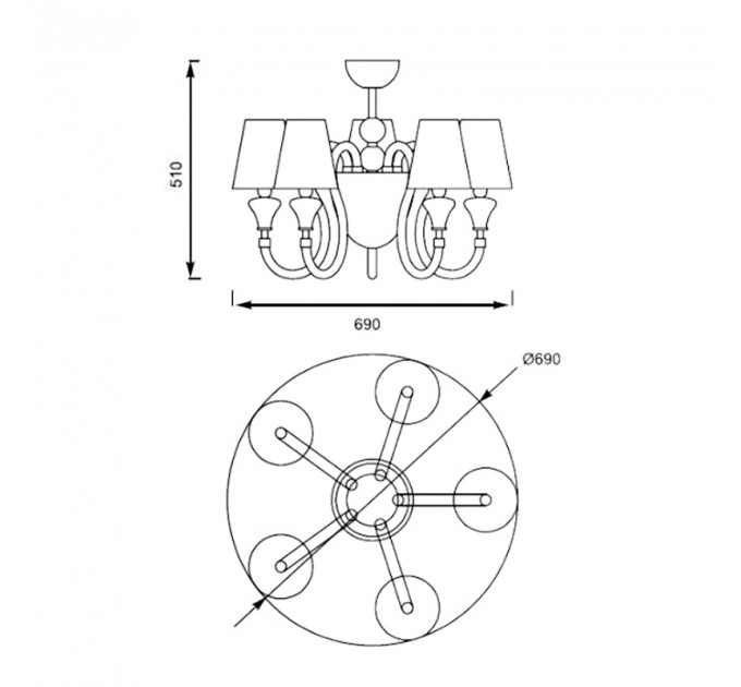 Подвесная люстра Chandelier Zumaline MC2070-5BL