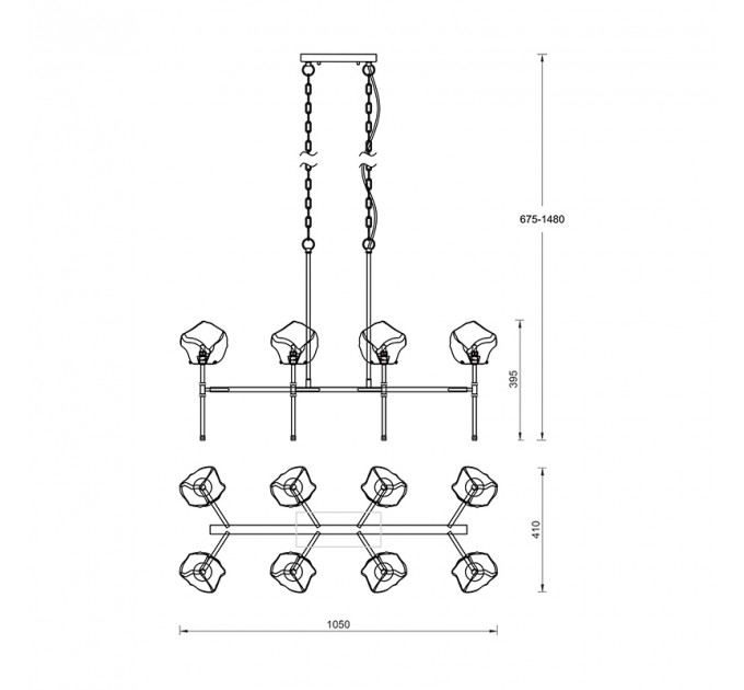 Подвесная люстра Rock Zumaline 8*28W G9 черный P0488-08L-SEAC