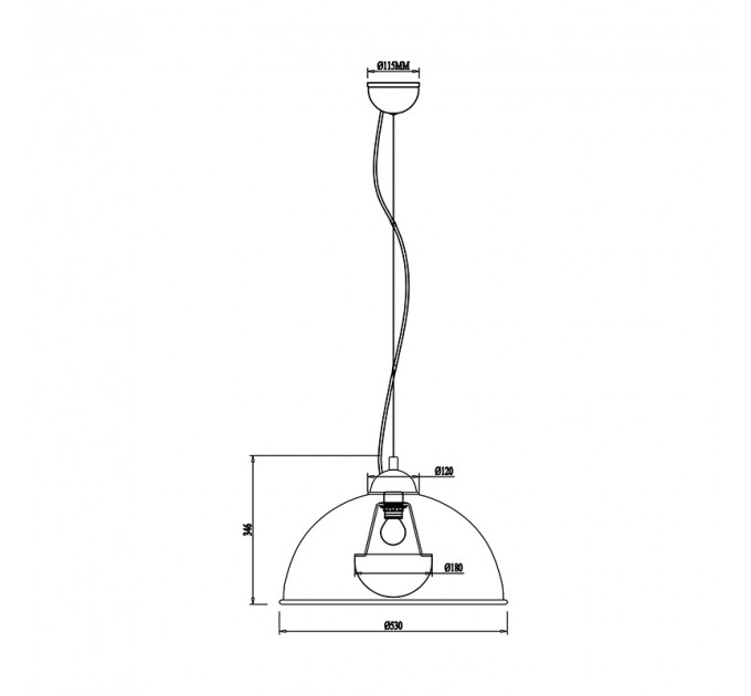 Подвесной светильник Antenne Zumaline 1*60W Е27 TS-071003P-BKGO