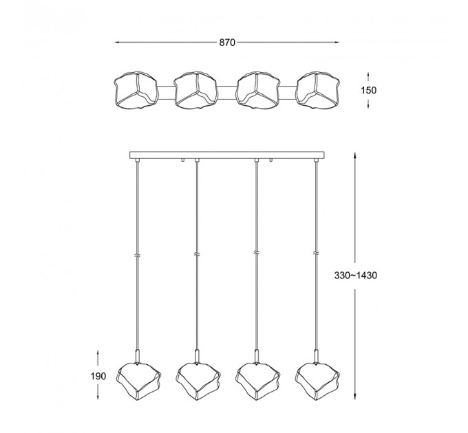 Подвесной светильник Rock Zumaline 4*28W G9 хром/прозрачный P0488-04F-B5AC